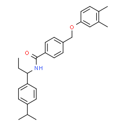 ChemSpider 2D Image | 4-[(3,4-Dimethylphenoxy)methyl]-N-[1-(4-isopropylphenyl)propyl]benzamide | C28H33NO2