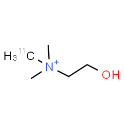 ChemSpider 2D Image | 2-Hydroxy-N,N-dimethyl-N-(methyl-11C)ethanaminium | C411CH14NO