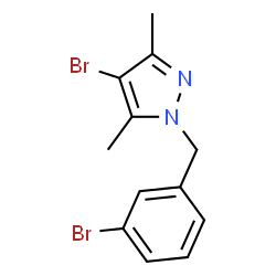 ChemSpider 2D Image | 4-Bromo-1-(3-bromobenzyl)-3,5-dimethyl-1H-pyrazole | C12H12Br2N2