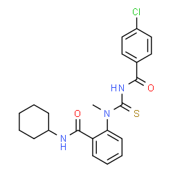 ChemSpider 2D Image | 2-{[(4-Chlorobenzoyl)carbamothioyl](methyl)amino}-N-cyclohexylbenzamide | C22H24ClN3O2S