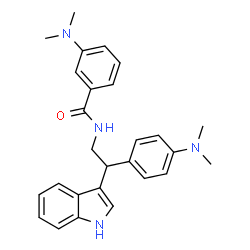 ChemSpider 2D Image | 3-(Dimethylamino)-N-{2-[4-(dimethylamino)phenyl]-2-(1H-indol-3-yl)ethyl}benzamide | C27H30N4O