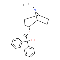 ChemSpider 2D Image | 8-(~11~C)Methyl-8-azabicyclo[3.2.1]oct-2-yl hydroxy(diphenyl)acetate | C2111CH25NO3