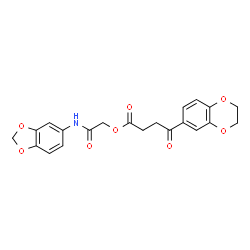ChemSpider 2D Image | 2-(1,3-Benzodioxol-5-ylamino)-2-oxoethyl 4-(2,3-dihydro-1,4-benzodioxin-6-yl)-4-oxobutanoate | C21H19NO8