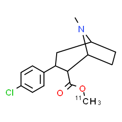 ChemSpider 2D Image | (~11~C)Methyl 3-(4-chlorophenyl)-8-methyl-8-azabicyclo[3.2.1]octane-2-carboxylate | C1511CH20ClNO2
