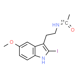 ChemSpider 2D Image | N-[2-(2-Iodo-5-methoxy-1H-indol-3-yl)ethyl](1-~11~C)acetamide | C1211CH15IN2O2