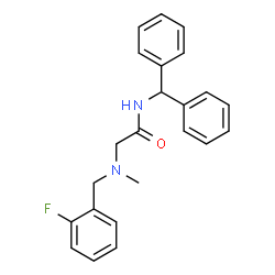 ChemSpider 2D Image | N-(Diphenylmethyl)-N~2~-(2-fluorobenzyl)-N~2~-methylglycinamide | C23H23FN2O