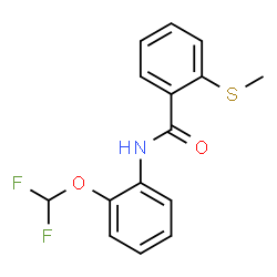 ChemSpider 2D Image | N-[2-(Difluoromethoxy)phenyl]-2-(methylsulfanyl)benzamide | C15H13F2NO2S