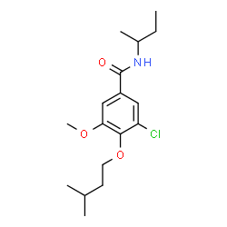 ChemSpider 2D Image | N-sec-Butyl-3-chloro-5-methoxy-4-(3-methylbutoxy)benzamide | C17H26ClNO3