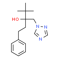 ChemSpider 2D Image | 4,4-Dimethyl-1-phenyl-3-(1H-1,2,4-triazol-1-ylmethyl)-3-pentanol | C16H23N3O