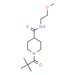 ChemSpider 2D Image | 1-(2,2-Dimethylpropanoyl)-N-(2-methoxyethyl)-4-piperidinecarboxamide | C14H26N2O3