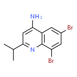 ChemSpider 2D Image | 6,8-Dibromo-2-isopropyl-4-quinolinamine | C12H12Br2N2