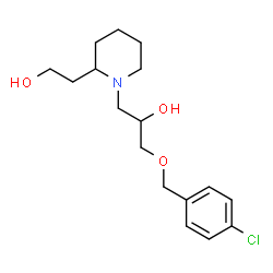 ChemSpider 2D Image | 1-[(4-Chlorobenzyl)oxy]-3-[2-(2-hydroxyethyl)-1-piperidinyl]-2-propanol | C17H26ClNO3