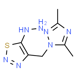 ChemSpider 2D Image | 4-[(3,5-Dimethyl-1H-1,2,4-triazol-1-yl)methyl]-5-hydrazino-1,2,3-thiadiazole | C7H11N7S