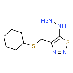 ChemSpider 2D Image | 4-[(Cyclohexylsulfanyl)methyl]-5-hydrazino-1,2,3-thiadiazole | C9H16N4S2