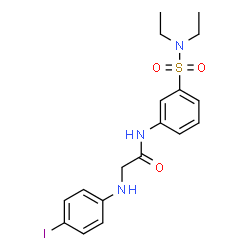 ChemSpider 2D Image | N-[3-(Diethylsulfamoyl)phenyl]-N~2~-(4-iodophenyl)glycinamide | C18H22IN3O3S