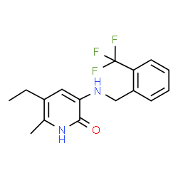ChemSpider 2D Image | 5-ethyl-6-methyl-3-{[2-(trifluoromethyl)benzyl]amino}pyridin-2-ol | C16H17F3N2O