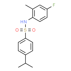 ChemSpider 2D Image | N-(4-Fluoro-2-methylphenyl)-4-isopropylbenzenesulfonamide | C16H18FNO2S