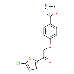 ChemSpider 2D Image | 1-(5-Chloro-2-thienyl)-2-[4-(1,3,4-oxadiazol-2-yl)phenoxy]ethanone | C14H9ClN2O3S