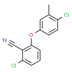 ChemSpider 2D Image | 2-Chloro-6-(4-chloro-3-methylphenoxy)benzonitrile | C14H9Cl2NO