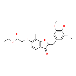ChemSpider 2D Image | Ethyl {[7-methyl-3-oxo-2-(3,4,5-trimethoxybenzylidene)-2,3-dihydro-1-benzofuran-6-yl]oxy}acetate | C23H24O8