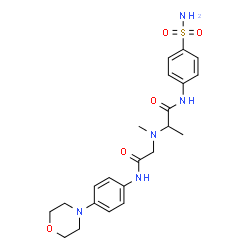 ChemSpider 2D Image | N~2~-Methyl-N~2~-(2-{[4-(4-morpholinyl)phenyl]amino}-2-oxoethyl)-N-(4-sulfamoylphenyl)alaninamide | C22H29N5O5S