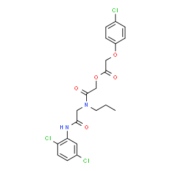 ChemSpider 2D Image | 2-[{2-[(2,5-Dichlorophenyl)amino]-2-oxoethyl}(propyl)amino]-2-oxoethyl (4-chlorophenoxy)acetate | C21H21Cl3N2O5
