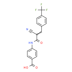 ChemSpider 2D Image | 4-({2-Cyano-3-[4-(trifluoromethyl)phenyl]acryloyl}amino)benzoic acid | C18H11F3N2O3