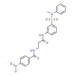 ChemSpider 2D Image | N-[3-({3-[Methyl(phenyl)sulfamoyl]phenyl}amino)-3-oxopropyl]-4-nitrobenzamide | C23H22N4O6S
