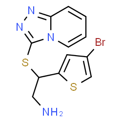ChemSpider 2D Image | 2-(4-Bromo-2-thienyl)-2-([1,2,4]triazolo[4,3-a]pyridin-3-ylsulfanyl)ethanamine | C12H11BrN4S2