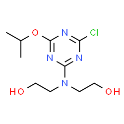 ChemSpider 2D Image | 2,2'-[(4-Chloro-6-isopropoxy-1,3,5-triazin-2-yl)imino]diethanol | C10H17ClN4O3