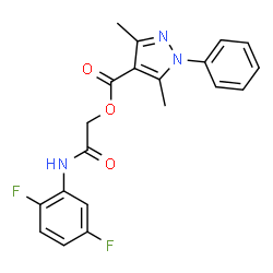 ChemSpider 2D Image | 2-[(2,5-Difluorophenyl)amino]-2-oxoethyl 3,5-dimethyl-1-phenyl-1H-pyrazole-4-carboxylate | C20H17F2N3O3
