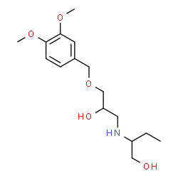 ChemSpider 2D Image | 2-({3-[(3,4-Dimethoxybenzyl)oxy]-2-hydroxypropyl}amino)-1-butanol | C16H27NO5