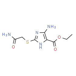ChemSpider 2D Image | ethyl 5-amino-2-[(2-amino-2-oxoethyl)thio]-1H-imidazole-4-carboxylate | C8H12N4O3S