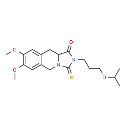 ChemSpider 2D Image | 2-(3-Isopropoxypropyl)-7,8-dimethoxy-3-thioxo-2,3,10,10a-tetrahydroimidazo[1,5-b]isoquinolin-1(5H)-one | C19H26N2O4S