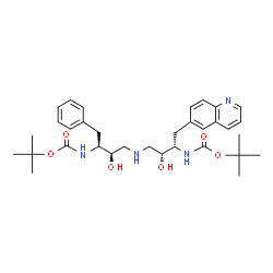 ChemSpider 2D Image | tert-butyl [(2S,3R)-4-({(2R,3S)-3-[(tert-butoxycarbonyl)amino]-2-hydroxy-4-phenylbutyl}amino)-3-hydroxy-1-(quinolin-6-yl)butan-2-yl]carbamate | C33H46N4O6