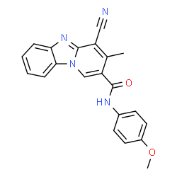 ChemSpider 2D Image | 4-Cyano-N-(4-methoxyphenyl)-3-methylpyrido[1,2-a]benzimidazole-2-carboxamide | C21H16N4O2