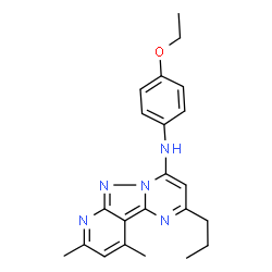 ChemSpider 2D Image | N-(4-Ethoxyphenyl)-8,10-dimethyl-2-propylpyrido[2',3':3,4]pyrazolo[1,5-a]pyrimidin-4-amine | C22H25N5O
