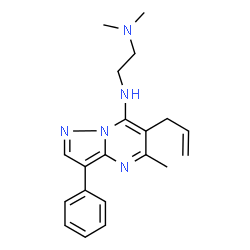 ChemSpider 2D Image | N'-(6-Allyl-5-methyl-3-phenylpyrazolo[1,5-a]pyrimidin-7-yl)-N,N-dimethyl-1,2-ethanediamine | C20H25N5
