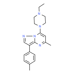 ChemSpider 2D Image | 7-(4-Ethyl-1-piperazinyl)-5-methyl-3-(4-methylphenyl)pyrazolo[1,5-a]pyrimidine | C20H25N5