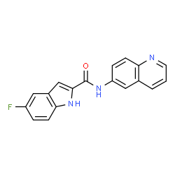 ChemSpider 2D Image | 5-Fluoro-N-(6-quinolinyl)-1H-indole-2-carboxamide | C18H12FN3O