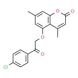 ChemSpider 2D Image | 5-[2-(4-Chlorophenyl)-2-oxoethoxy]-4,7-dimethyl-2H-chromen-2-one | C19H15ClO4
