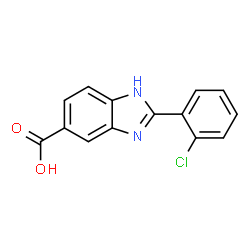 ChemSpider 2D Image | 2-(2-Chlorophenyl)-1H-benzimidazole-5-carboxylic acid | C14H9ClN2O2