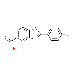 ChemSpider 2D Image | 2-(4-Chlorophenyl)-1H-benzimidazole-5-carboxylic acid | C14H9ClN2O2