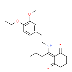 ChemSpider 2D Image | 2-(1-{[2-(3,4-Diethoxyphenyl)ethyl]amino}butylidene)-1,3-cyclohexanedione | C22H31NO4