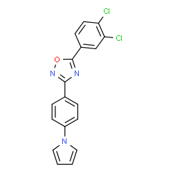 ChemSpider 2D Image | 5-(3,4-Dichlorophenyl)-3-[4-(1H-pyrrol-1-yl)phenyl]-1,2,4-oxadiazole | C18H11Cl2N3O