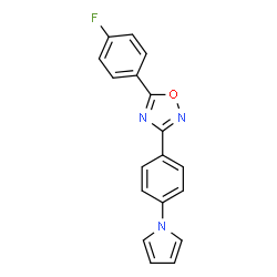 ChemSpider 2D Image | [1,2,4]Oxadiazole, 5-(4-fluorophenyl)-3-(4-pyrrol-1-ylphenyl)- | C18H12FN3O