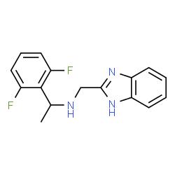 ChemSpider 2D Image | N-(1H-Benzimidazol-2-ylmethyl)-1-(2,6-difluorophenyl)ethanamine | C16H15F2N3