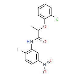 ChemSpider 2D Image | 2-(2-Chlorophenoxy)-N-(2-fluoro-5-nitrophenyl)propanamide | C15H12ClFN2O4