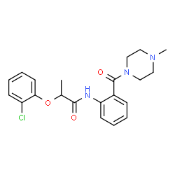 ChemSpider 2D Image | 2-(2-Chlorophenoxy)-N-{2-[(4-methyl-1-piperazinyl)carbonyl]phenyl}propanamide | C21H24ClN3O3