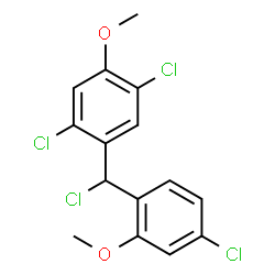 ChemSpider 2D Image | 1,4-Dichloro-2-[chloro(4-chloro-2-methoxyphenyl)methyl]-5-methoxybenzene | C15H12Cl4O2